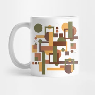 Abstract vintage geometric pattern brown green Mug